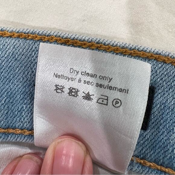 Veronica Beard Carly Air Tux Striped 11” Kick Flare Jean frayed ankle size 28 - Picture 7 of 16